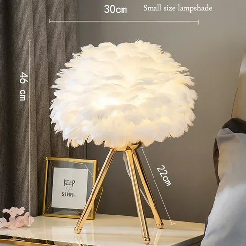 Feather Bedroom Table Lamp